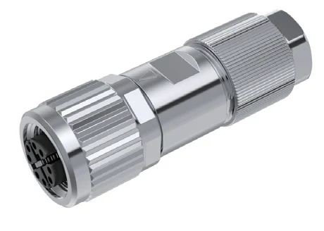 GLOBIX M12 conector para cable de montaje en campo – Contactos hembra, Recto, Apantallado