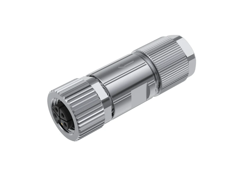 GLOBIX M12 conector para cable de montaje en campo – Contactos hembra, Recto, Apantallado