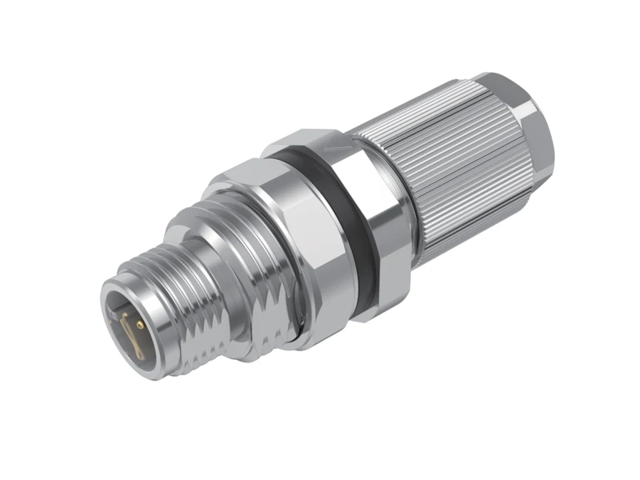GLOBIX M12 conector para cable de montaje en campo – Contactos hembra, Recto, Apantallado
