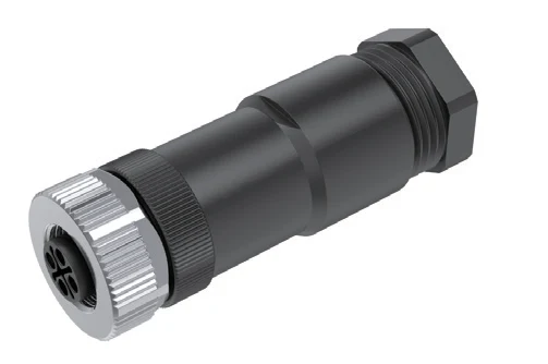 GLOBIX M12 conector para cable de montaje en campo – Contactos hembra, Apantallado, Terminación de tornillo