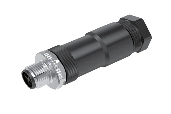 GLOBIX M12 conector para cable de montaje en campo – Contactos macho, Apantallado, Terminación de tornillo