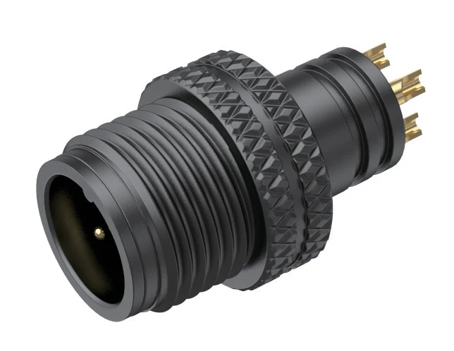 GLOBIX M12 Conectores de cable – Contactos macho, Sin apantallamiento, Terminación para soldadura