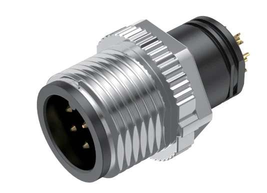 GLOBIX M12 Conectores de cable – Contactos macho, Sin apantallamiento, Terminación para soldadura