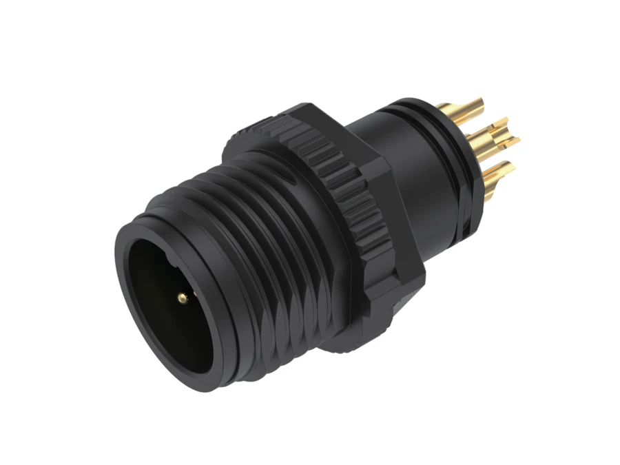 GLOBIX M12 Conectores de cable – Contactos macho, Sin apantallamiento, Terminación para soldadura