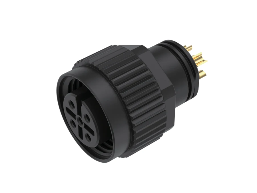 GLOBIX M12 Conectores de cable – Contactos hembra, Sin apantallamiento, Terminación para soldadura