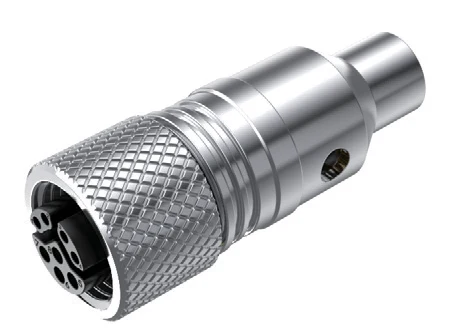 GLOBIX M12 Conectores de cable – Contactos hembra, Apantallado, Terminación para soldadura