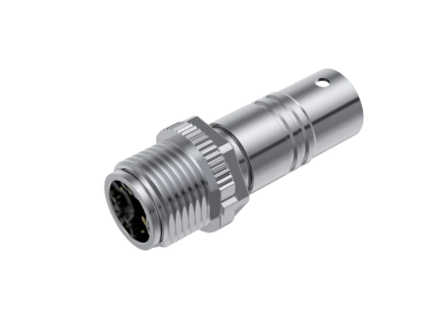 GLOBIX M12 Conectores de cable – Contactos macho, Apantallado, Terminación para soldadura