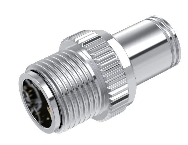 GLOBIX M12 Conectores de cable – Contactos macho, Apantallado, Terminación para soldadura