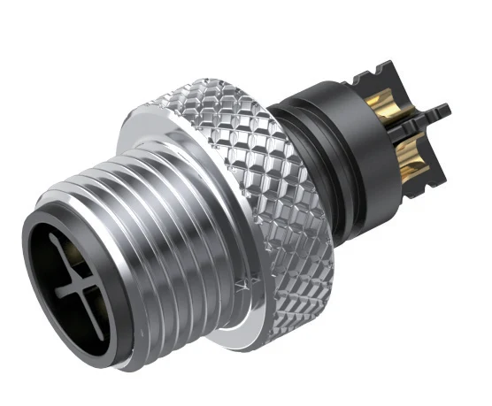 GLOBIX M12 Conectores de cable – Contactos macho, Terminación para soldadura