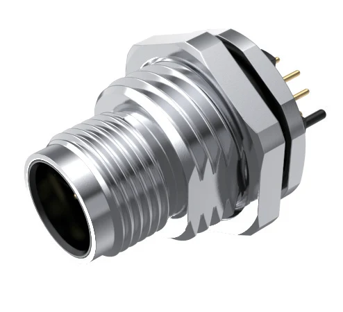 GLOBIX M12 Conexión de placa – Contactos macho, Apantallado, PCB