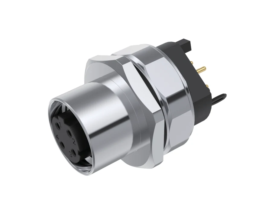GLOBIX M12 Versión especial – Contactos hembra, Apantallado, PCB