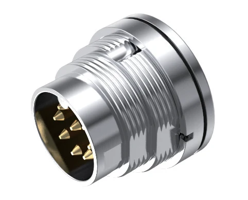 GLOBIX M16 Conectores de panel – Contactos macho, Sin apantallamiento, Terminación para soldadura