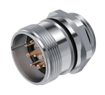 GLOBIX M23 Conectores – Contactos macho, Terminación para soldadura, Montaje en panel